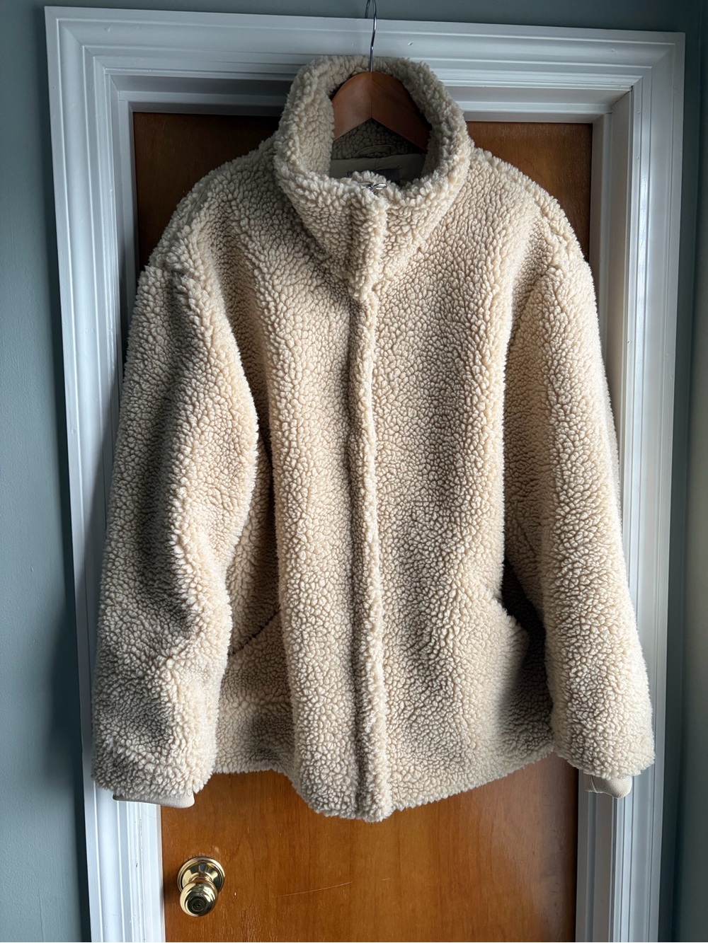H&M Cream Sherpa Teddy Coat